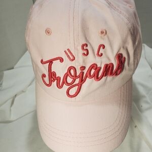 USC Trojans Embroidered Spellout Barbie Pink Low Profile Youth Ajustable Cap